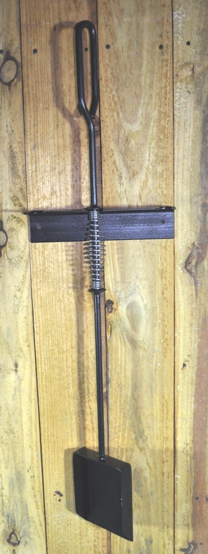Large Ash Shovel hanging on vertical support bracket